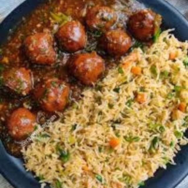 Fried Rice Manchurian Gravy.