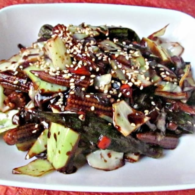 Hoisin Okra Dry.