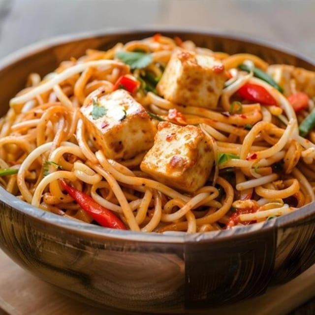Hakka Noodle Paneer Chilli Gravy.