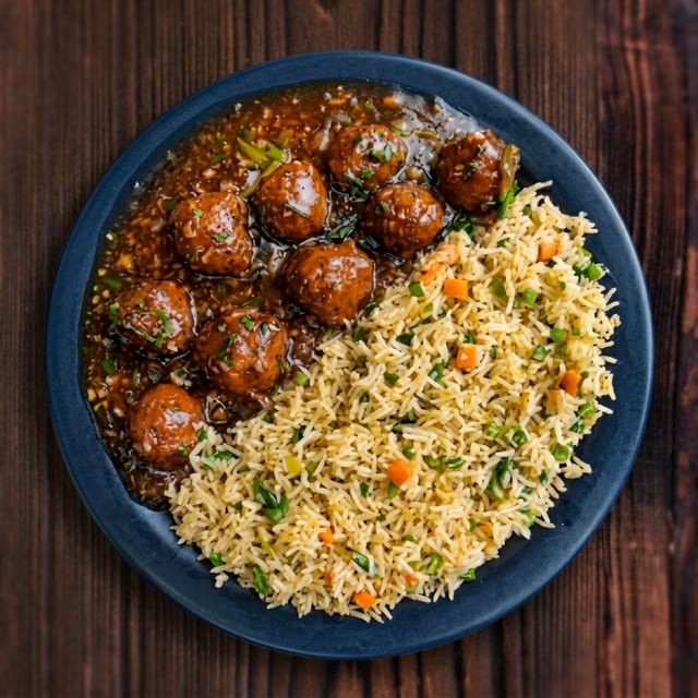 Fried Rice Manchurian Gravy.