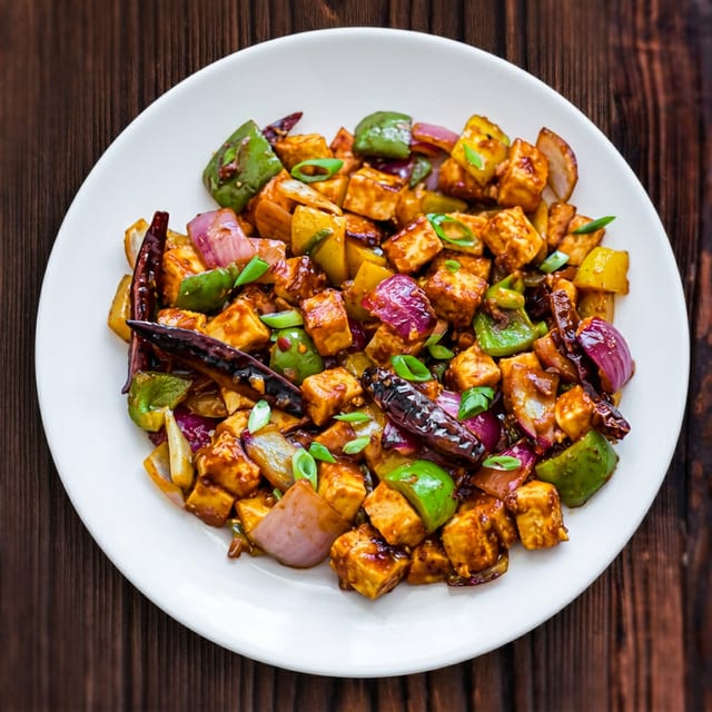 Chilli Pepper Paneer Dry.