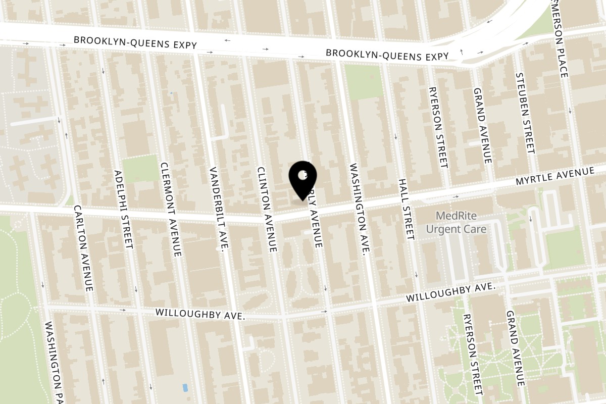 Map showing the location of Elysian Curry on 441 Myrtle Ave #1B in Brooklyn